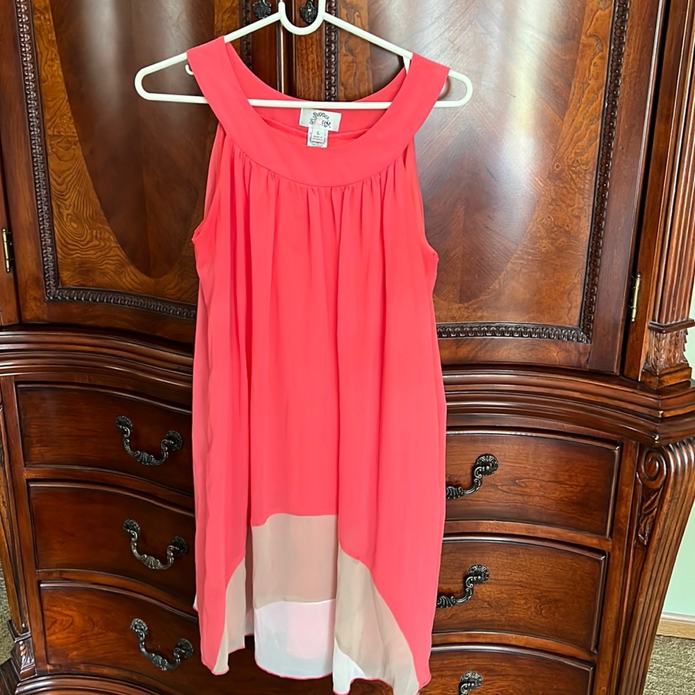 Coral Sleeveless Dress